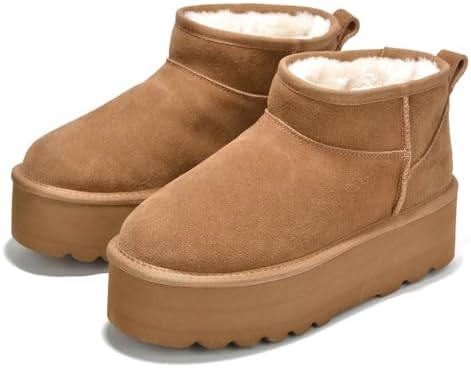 Project Cloud 100% Genuine Leather Ankle Boots for Women Platform Boots