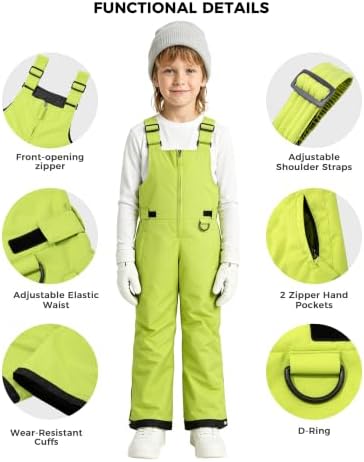 Wantdo Kids Snow Pants Boys & Girls Waterproof Insulated Ski Bib Overalls