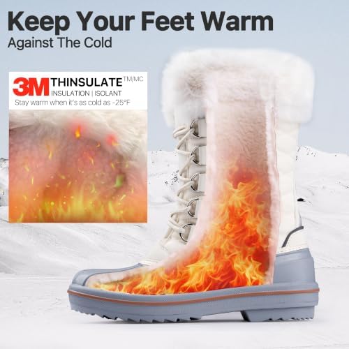 FREE SOLDIER Women's Winter Snow Boots Waterproof Shell