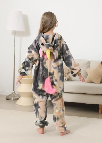 Animal Onesie Pajamas for Kids, Soft Flannel Halloween Cosplay Costume for Boys Girls
