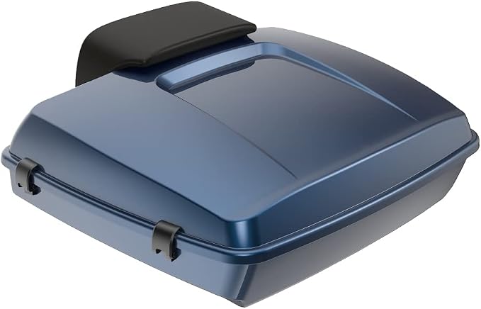 Advanblack Road Glide Tour Trunk Pack Cosmic Blue Pearl Razor Tour Trunk Pack Backrest Pad for '97-'25 Harley Touring Road King Street Glide Electra Glide CVO models