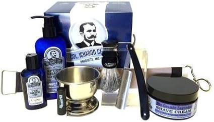 Colonel Conk Model 2313 Straight Razor Set with Stainless Steel Bowl