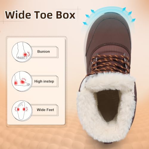 Spesoul Snow Boots for Men Winter Boots Warm Wide Waterproof Lightweight