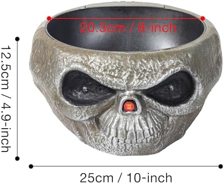 ITART Animated Halloween Candy Bowl Dish with Hand Spooky Decoration Props LED Eyes & Sound for Holloween Decor Treat or Trick Party Bar Table Decor
