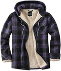 Elesuit Men's Full Zip Fleece Flannel Jacket Shirt Plaid Cotton Hoodie Coat