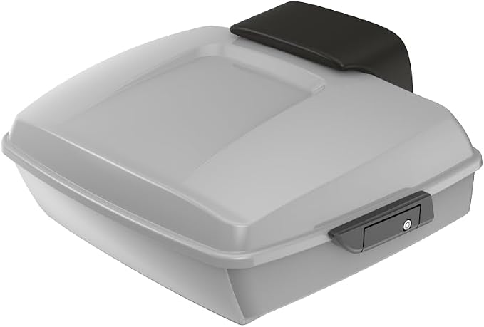 Advanblack Road Glide Tour Trunk Pack Billiard Gray Chopped Tour Trunk Pack Backrest Pad for '97-'25 Harley Touring Road King Street Glide Electra Glide CVO models
