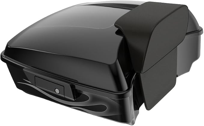Advanblack 2025 RG Tour Trunk Pack Midnight Firestorm Chopped Tour Trunk Pack Backrest Pad for '97-'25 Harley Touring Road King Street Glide Electra Glide CVO models