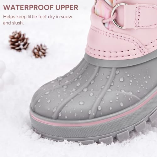 Stelle Girls Snow Boots with Faux Fur Collar Kids Winter Warm Boot