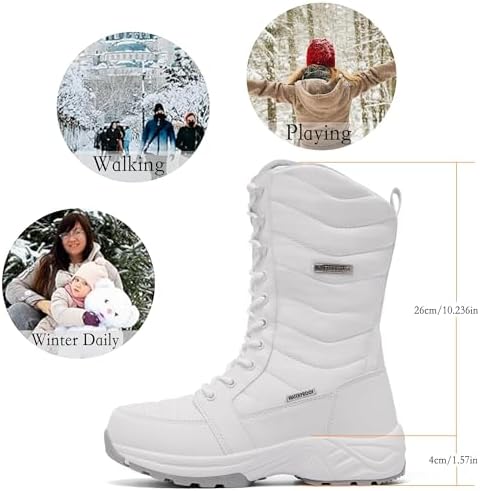 FW FRAN WILLOR Women's Waterproof Winter Snow Boots Warm Comfortable with Side Zipper - 2026 Fashion Lightweight Hiking boots for Cold Weather Insulated Mid Calf Military Booties
