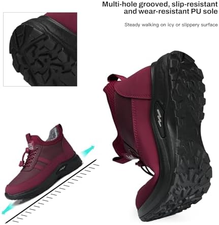 SHIBEVER Winter Snow Boots for Women: Warm Fur Lined Snow Ankle Booties