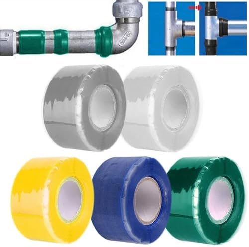 10 Roll 1 Inch X 10 FT Self-Fusing Silicone, Thickness 0.5mm Hose Repair Tape, Heavy Duty and Leak Proof Rubber Hose Tape, Pipe for Water(Green)