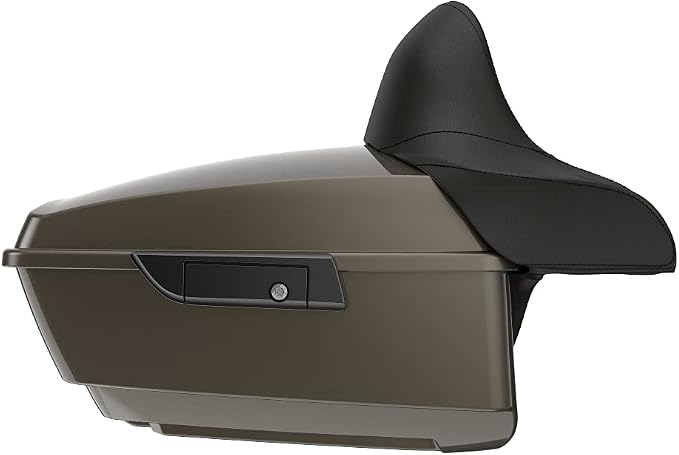 Advanblack Road Glide Tour Trunk Pack River Rock Gray King Tour Trunk Pack Luggage +Wrap-Around Backrest Pad for '97-'25 Harley Touring Road King Street Glide Electra Glide CVO Models