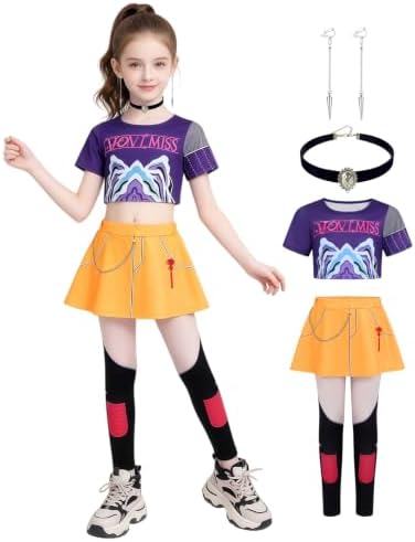 Pop Star Costume Kids Girls Fantasy Stage Outfit Halloween Costumes Set