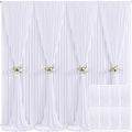 8 Panels White Backdrop Curtain for Parties Wedding Wrinkle Free White Photo Curtains Backdrops Drapes Fabric Decoration for Baby Shower Birthday Party 40ft(W) x 10ft(H)