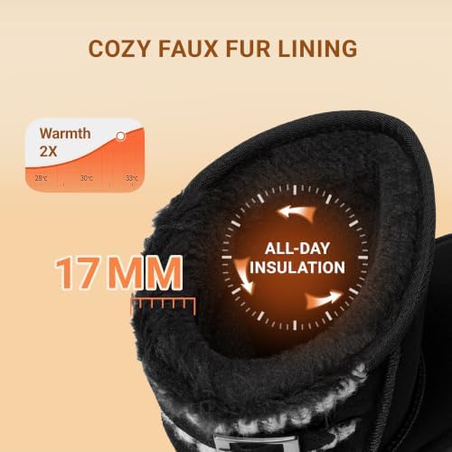 DREAM PAIRS Women's Mid Calf Winter Snow Boots