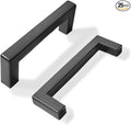 khtumeware 25 Pack 2-1/2 inch Center to Center Solid Black Cabinet Pulls Square Bar Drawer Handles Cabinet Handles Matte Black Drawer Pulls Kitchen Cabinet Hardware