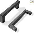 khtumeware 2 Pack 3 inch Center to Center Solid Black Cabinet Pulls Square Bar Drawer Handles Cabinet Handles Matte Black Drawer Pulls Kitchen Cabinet Hardware