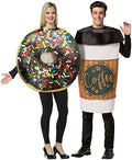 Rasta Imposta Dunk It Coffee 2 Go Cup and Get Real Chocolate Donut, Couples Costume, Funny Food Costume Set for Adults, Breakfast Pair Outfit for Halloween Parties and Events
