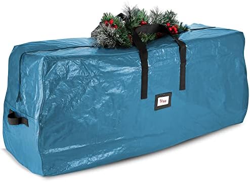 Hearth & Harbor 9 ft Christmas Tree Storage Bag - Artificial Christmas Tree Bag with Reinforced Handles, Dual Zipper, Wide Opening - Large Storage Container for Trees and Decorations