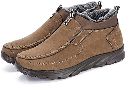COSIDRAM Mens Shoes Winter Snow Boots Slip On Warm Cotton Padded Loafers