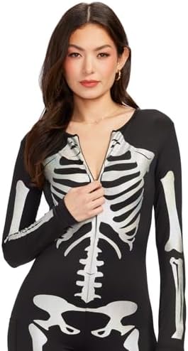 Tipsy Elves Sexy Halloween Skeleton Bodysuit for Women - One Piece Costume