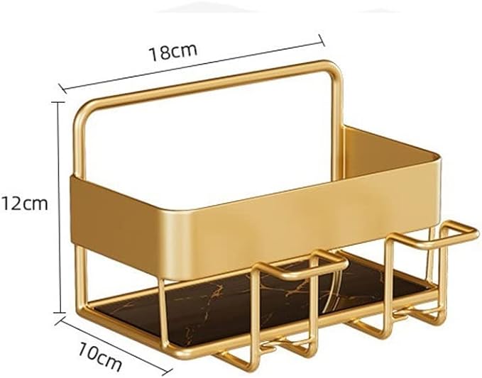 Toothbrush Rack Nordic Light Luxury Wall-Mounted Metal Toothbrush Holder Multifunctional Bathroom Storage Rack with Mouthwash Cup Bathroom Toothbrush Holder(A)