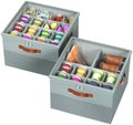Shoe Organizer for Closet,2 Pack Foldable Shoe Storage Organizer Box Bin with Adjustable Dividers and Clear Cover, Fits up to 16-32 Pairs（Grey）