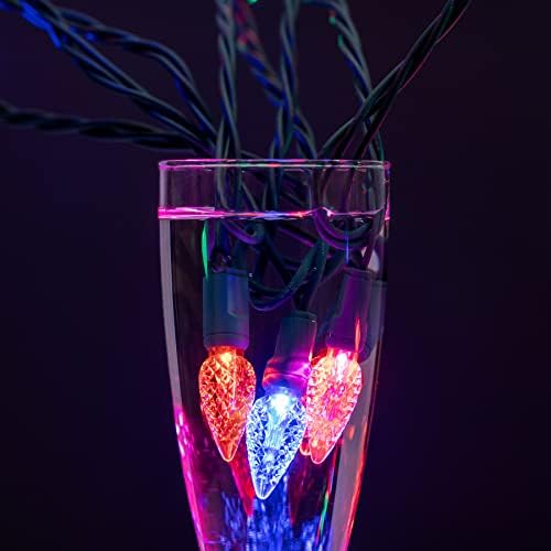 YULETIME 140 Multicolor C6 Christmas Lights, 2-Set 36 ft 70ct One-Piece LED