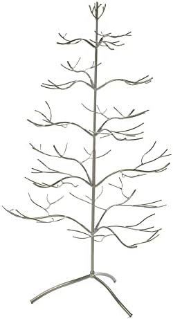 Tripar Christmas Tree Ornament & Jewelry Display, Silver Finish (3 Foot Height) - Decorative Wire Stand and Necklace Holder - 5 Tiers of Branches, Perfect for Wrought Iron Trees - Perfect Holiday Gift