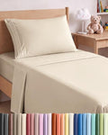 Twin Size 3 Piece Sheet Set - Comfy Breathable & Cooling Sheets - Wheat