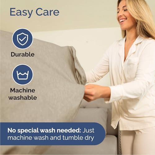 Cal King Size 4 Piece Sheet Set - Breathable & Cooling - Heathered Beige