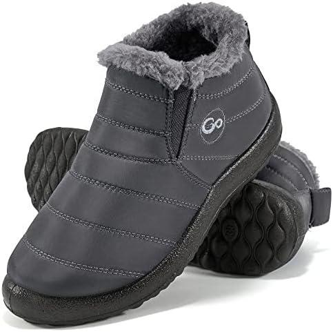 Alicegana Snow Boots for Women Winter: Warm Fur Lined Ankle Booties Comfortable Waterproof Slip On Lightweight Womens Boots