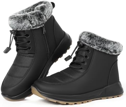 Waterproof Winter Boots For Women: Faux Fur Lined Side Zip Booties