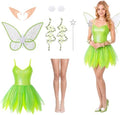 Green Fairy Costume Set for Women Halloween Party Cosplay