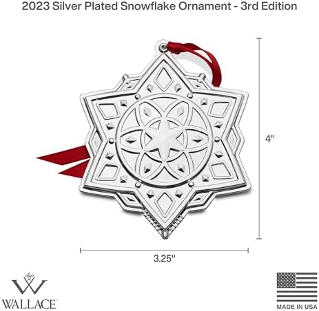 Wallace 2023 Silver Plated Snowflake Ornament, 3rd Edition