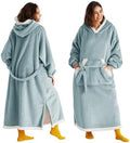 Bedsure Wearable Blanket Hoodie, Cozy Long Hooded Blanket Sweatshirt as Mothers Day Hoodie Gifts for Mom Women, Small, Light Green