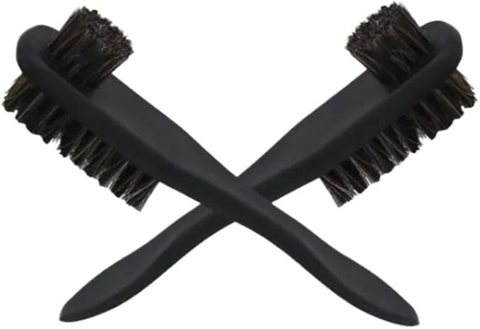 Three Sided Rubber Bands Used to Apply Shoe Polish Black Wood Pigskin Bristle Brush