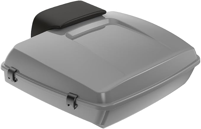 Advanblack Road Glide Tour Trunk Pack Dark Billiard Gray Razor Tour Trunk Pack Backrest Pad for '97-'26 Harley Touring Road King Street Glide Electra Glide CVO models