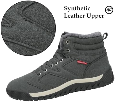 Mishansha Men's Winter Snow Boots Warm Lined Outdoor Hiking Boots