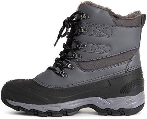 POLAR Mens Waterproof Outsole Deep Tread Fully Faux Fur Lined Winter Durable Snow Boots
