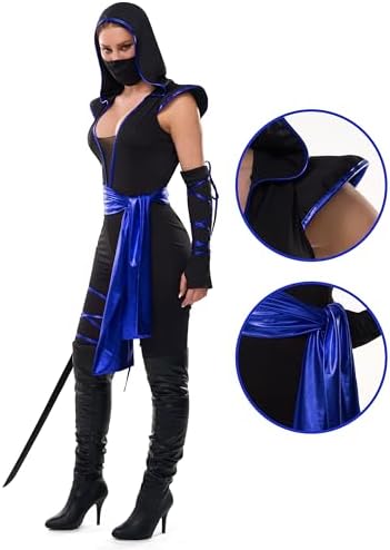 Spooktacular Creations Halloween Ninja Costume for Women with Ninja Mask for Adult Halloween Costume Party