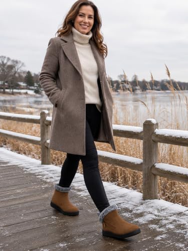 SHIBEVER Winter Snow Boots for Women: Waterproof Ankle Warm Fur Lined Boot