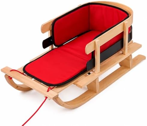 Snow Sled Cushion Pad Mini Toboggan Sled Pad with Seat Belt