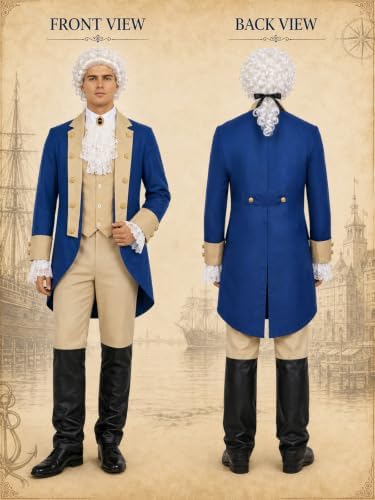 Founding Fathers Costume Set for Men - 7PC Colonial Costume Men