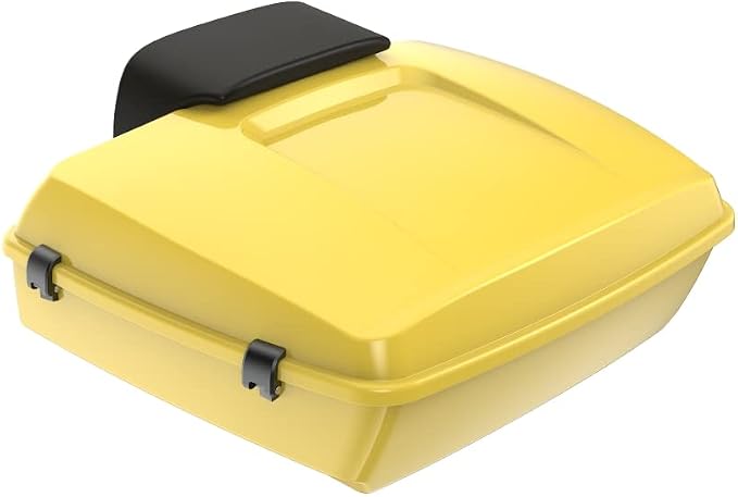 Advanblack Industrial Yellow Chopped Tour Trunk Pack Pak Trunk Backrest Pad for '97-'25 Harley Touring Road King Street Glide Electra Glide CVO models