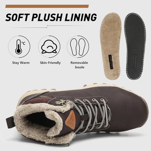 Mishansha Snow Boots for Women Warm Winter Hiking Boots Size 5.5-10.5