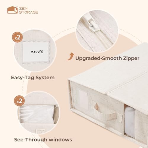 Cotton Linen Sheet Organizers and Storage, 8Pack Off-White