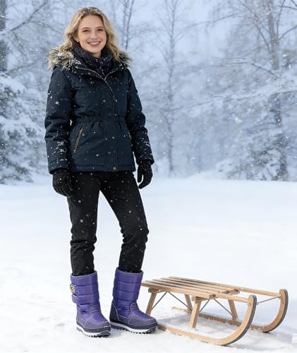 DADAWEN Women's Waterproof Frosty Snow Boot