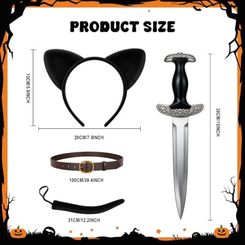 9 Pcs Halloween Couple Puss and Boots Costume Cat in Boots Cosplay Outfits