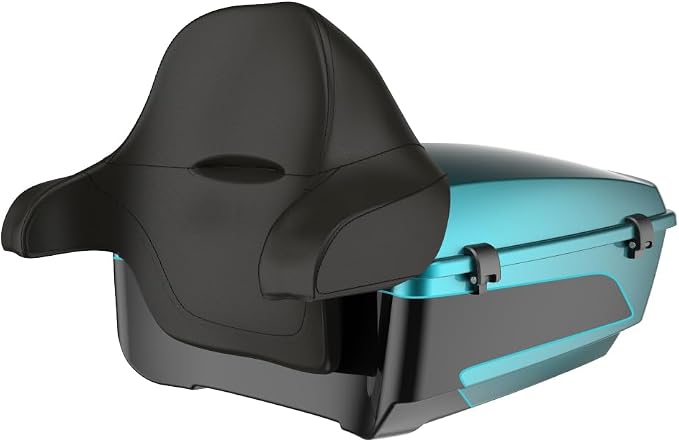 Advanblack 2026 Road Glide Teal Thunder/Vivid Black King Tour Trunk Pack+Wrap-Around Backrest Pad Fits For Harley Touring CVO Road King Street Glide Electra Glide Ultra Limited 1997-2026